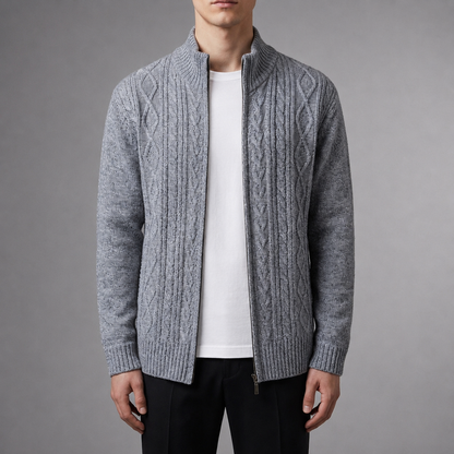 Porto Vecchio Cable Knit Cardigan — Men's Premium Knit 1
