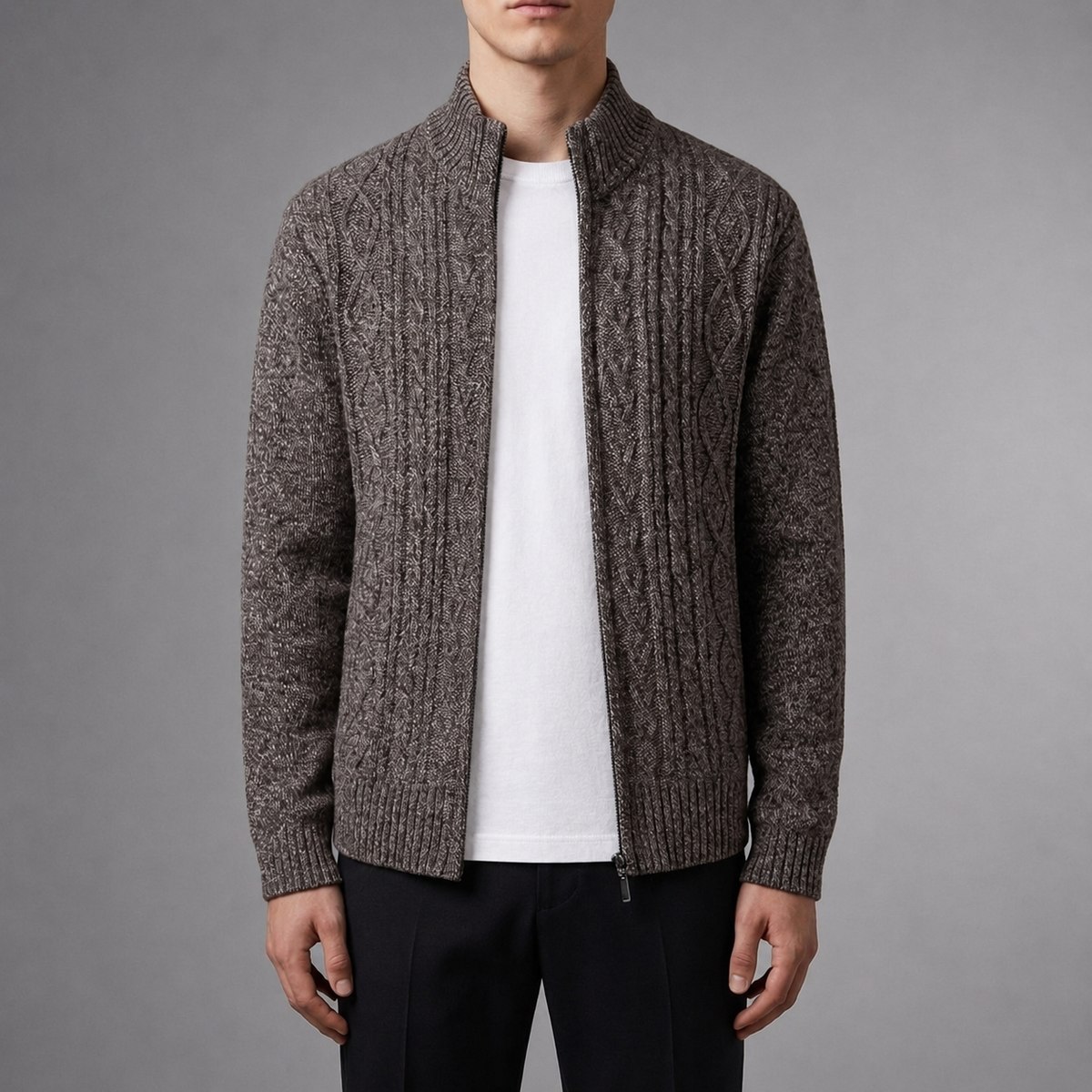 Porto Vecchio Cable Knit Cardigan — Men's Premium Knit 2