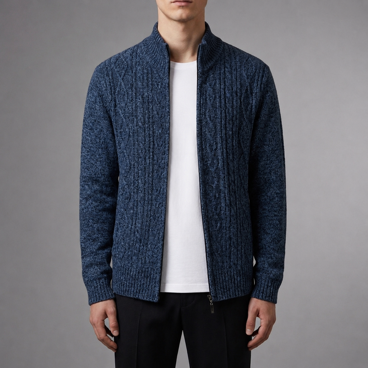 Porto Vecchio Cable Knit Cardigan — Men's Premium Knit 3