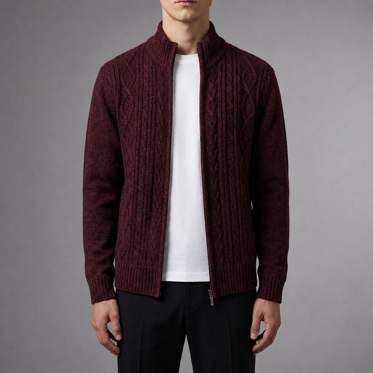 Porto Vecchio Cable Knit Cardigan — Men's Premium Knit 4
