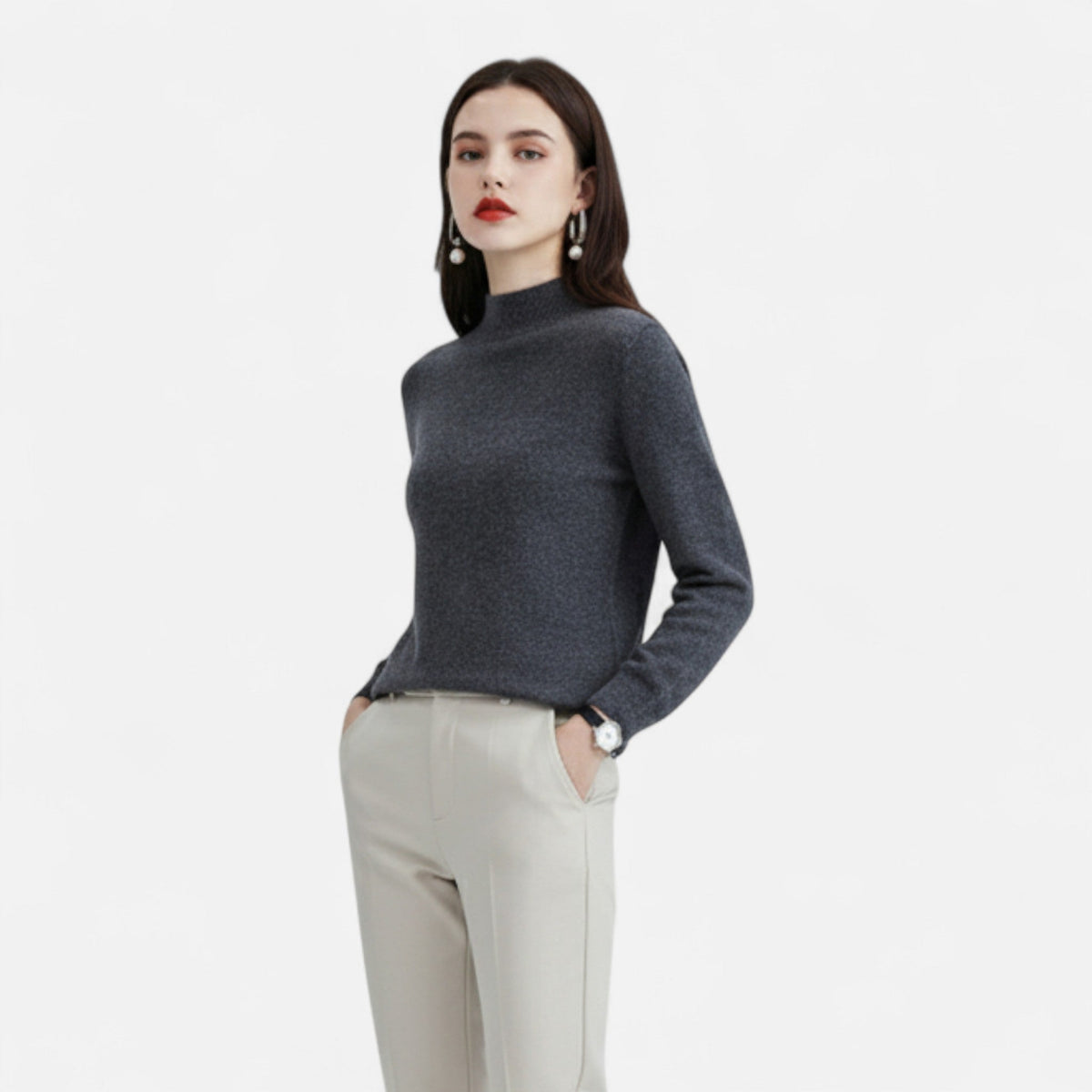 Women's Half-Neck Soft Knit Sweater — Warm Winter Pullover 2