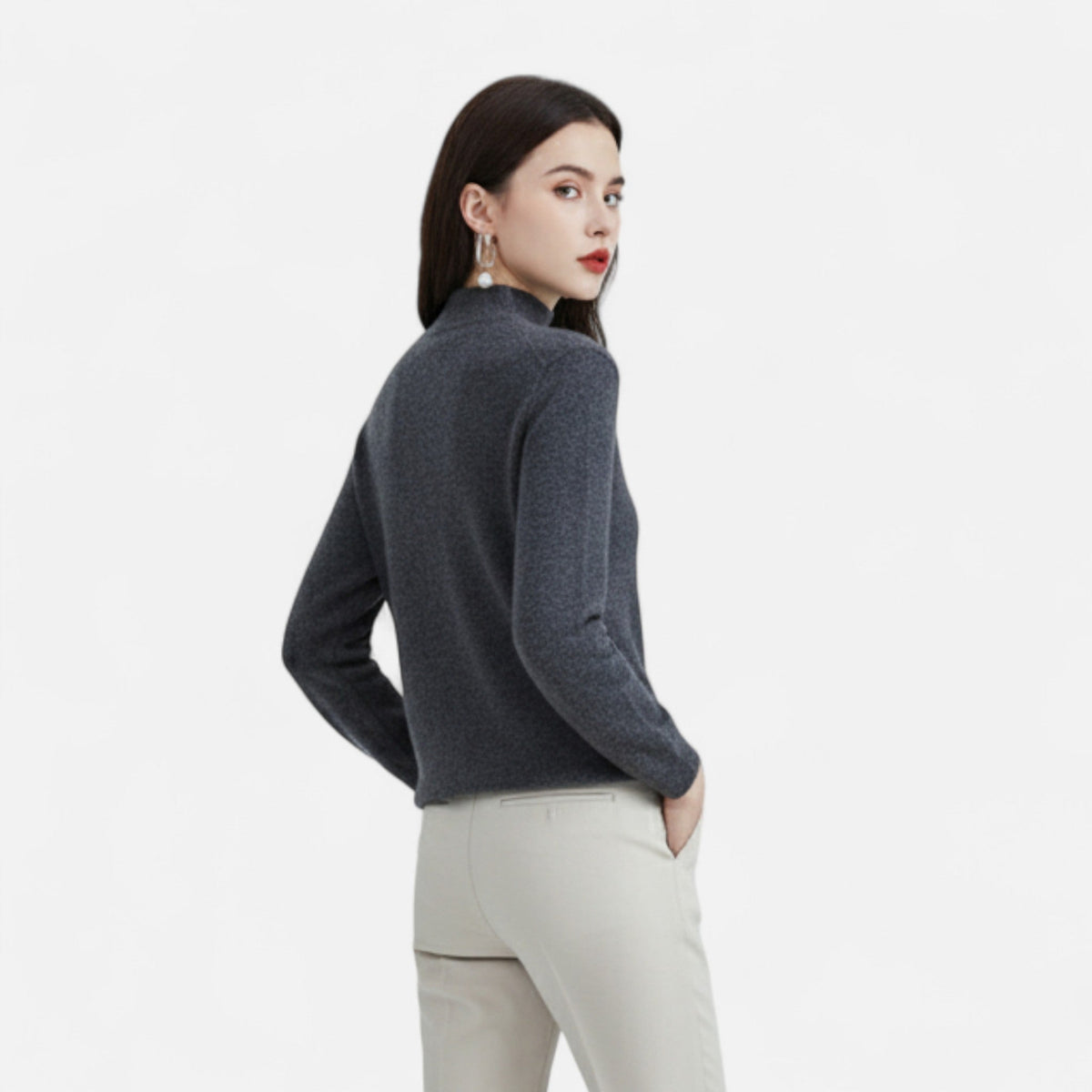 Women's Half-Neck Soft Knit Sweater — Warm Winter Pullover 3