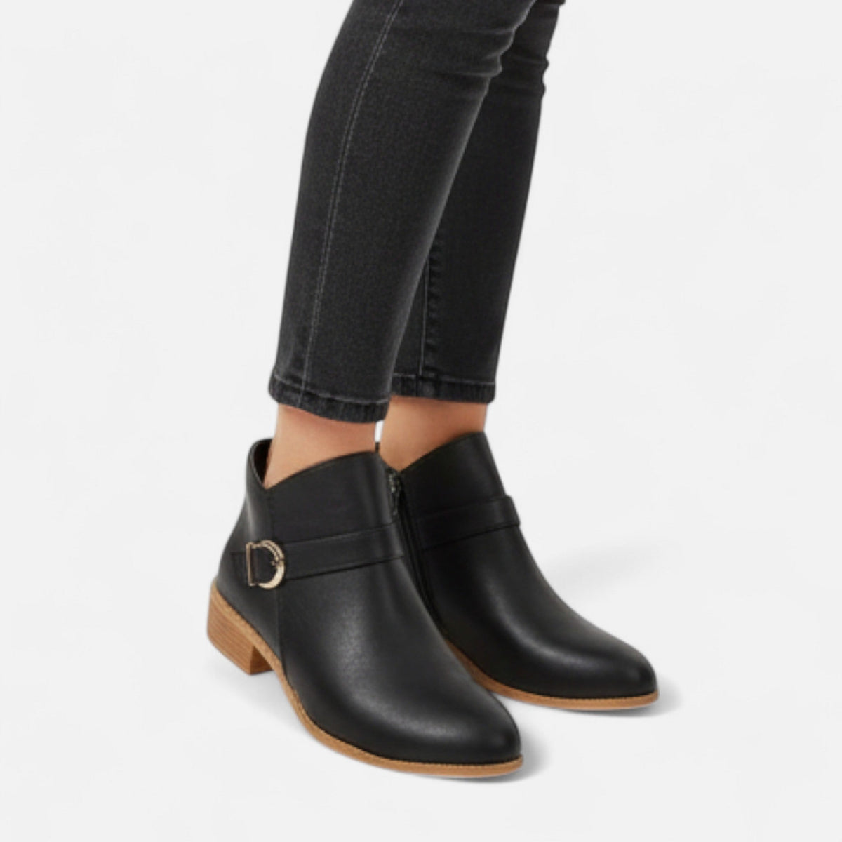 Women's Pointed-Toe Buckle Ankle Boot — Sleek Style 5