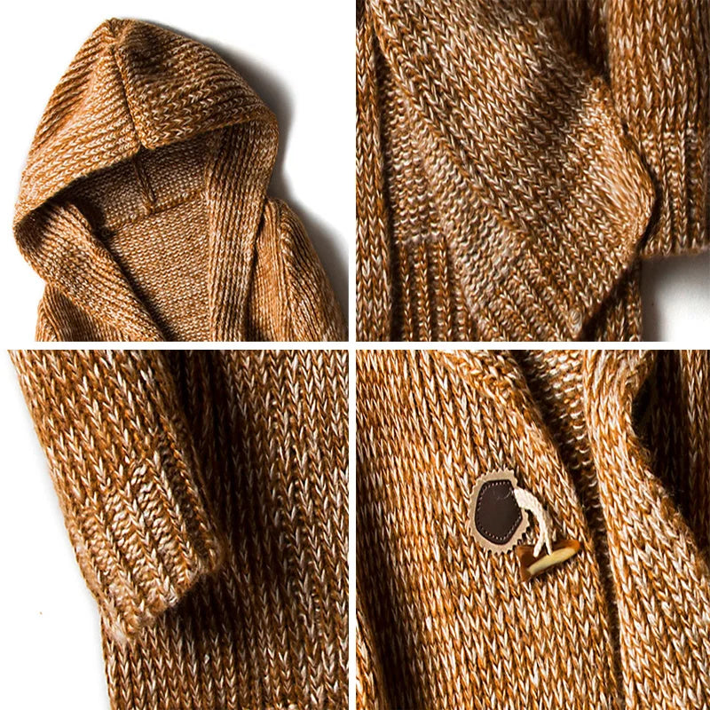 Adler Knit Wool Cardigan — Hooded Warm Classic Fit 3