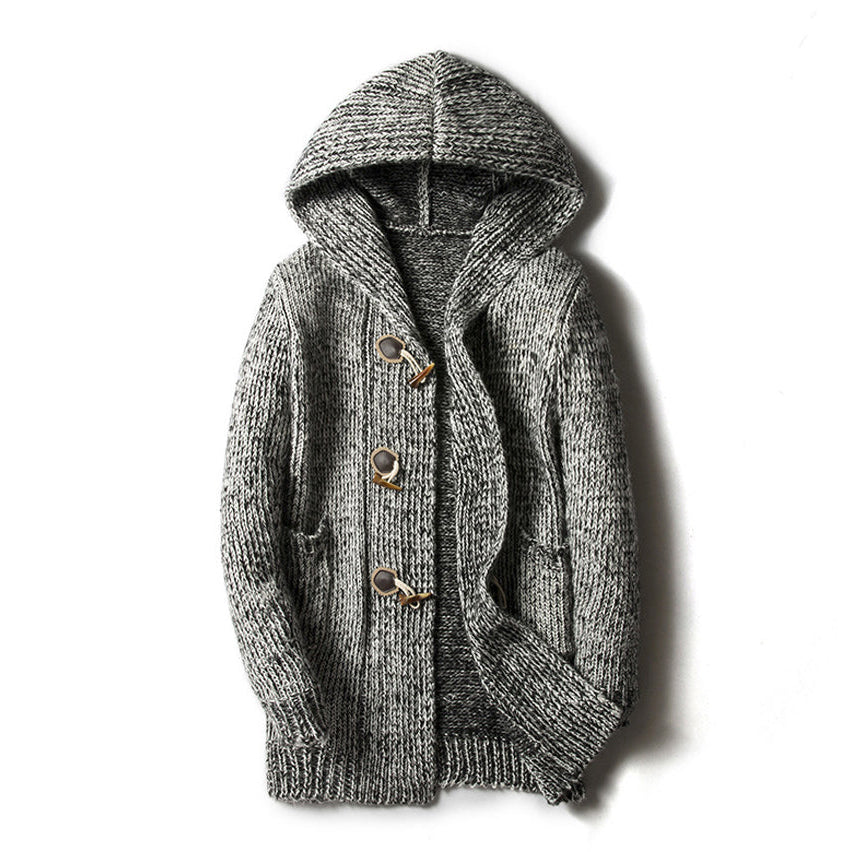 Adler Knit Wool Cardigan — Hooded Warm Classic Fit 4