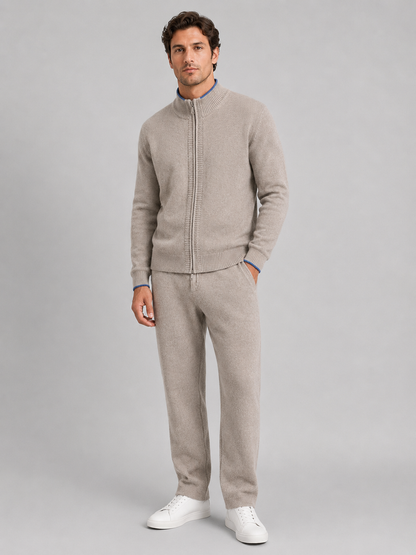 Men's Merino Wool Zip-Up Lounge Set – Soft Knit Co-Ord 3