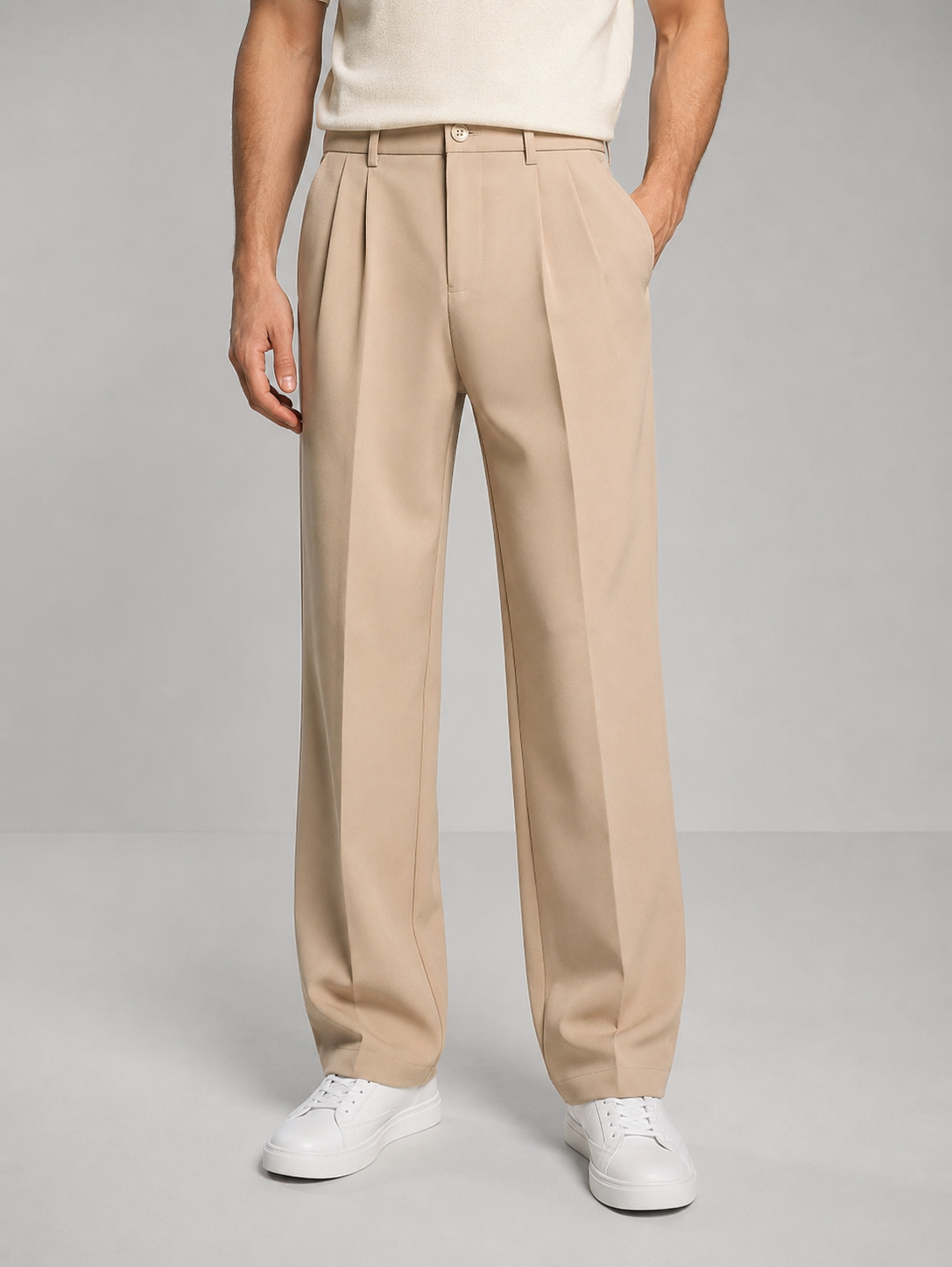 Men's Tailored Straight Leg Trousers — Smart Casual Fit 1