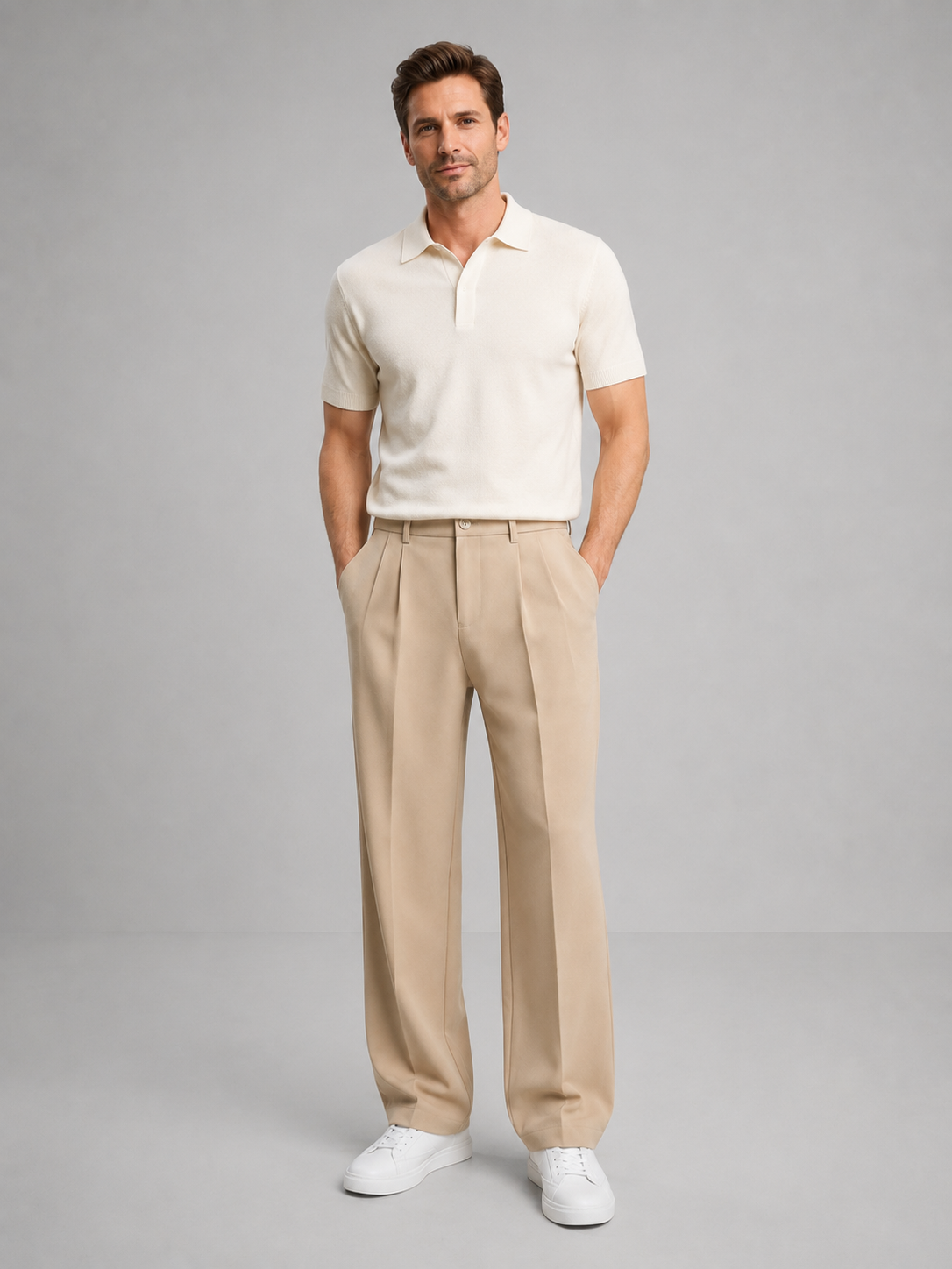 Men's Tailored Straight Leg Trousers — Smart Casual Fit 3