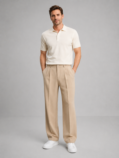 Men's Tailored Straight Leg Trousers — Smart Casual Fit 3