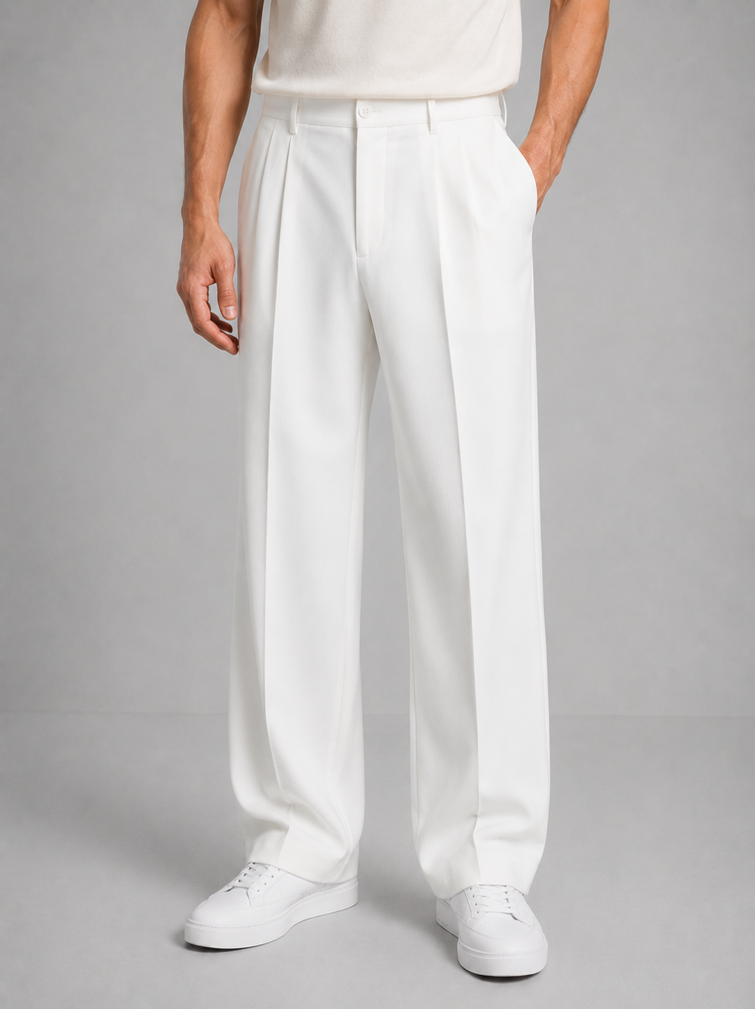 Men's Tailored Straight Leg Trousers — Smart Casual Fit 6
