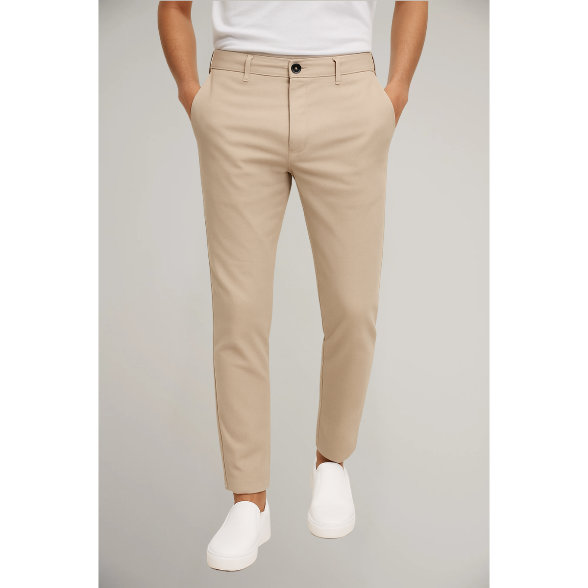Men's Slim Leg Tailored Trousers — Lightweight Everyday Pants 7