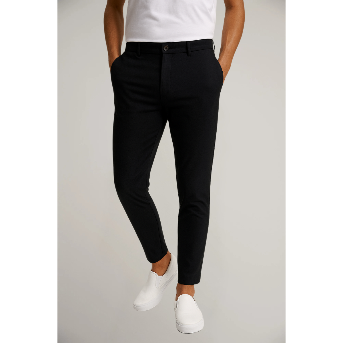 Men's Slim Leg Tailored Trousers — Lightweight Everyday Pants 3