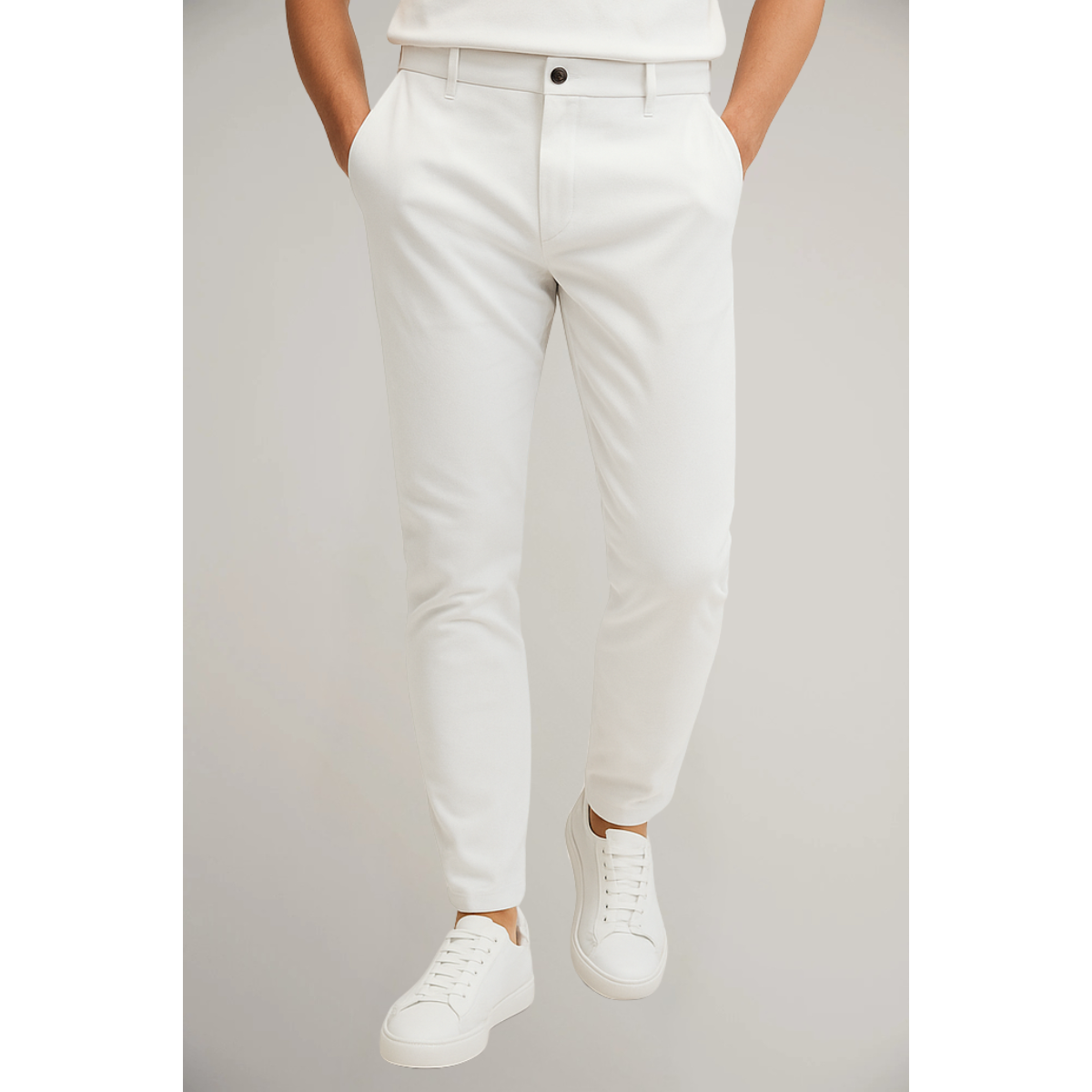 Men's Slim Leg Tailored Trousers — Lightweight Everyday Pants 8