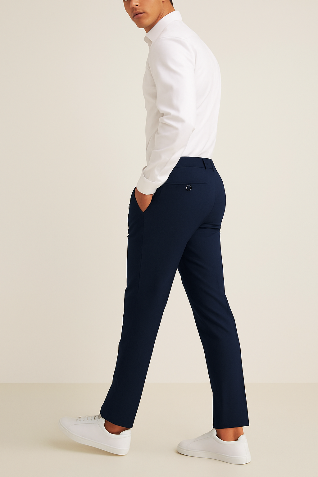 Men's Slim Leg Tailored Trousers — Lightweight Everyday Pants 5