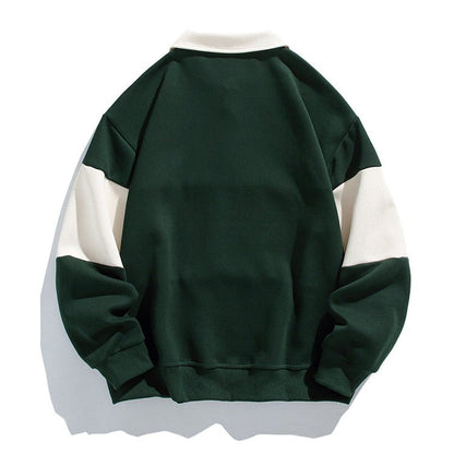 Sawyer Cotton Polo Sweatshirt — Vintage Striped Campus Style 2