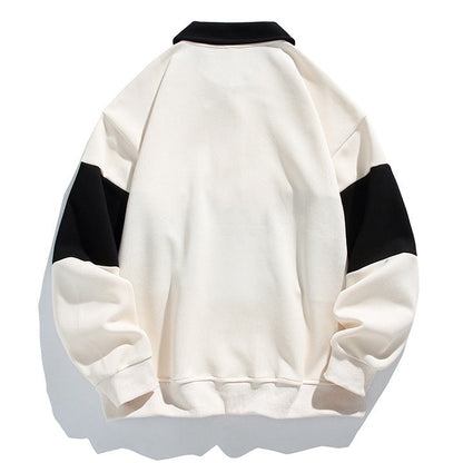 Sawyer Cotton Polo Sweatshirt — Vintage Striped Campus Style 4