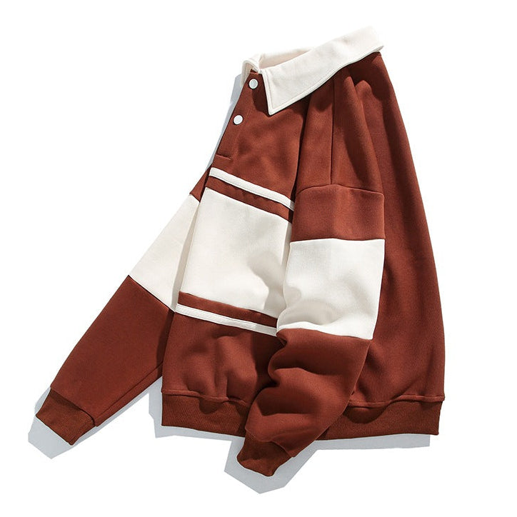 Sawyer Cotton Polo Sweatshirt — Vintage Striped Campus Style 9