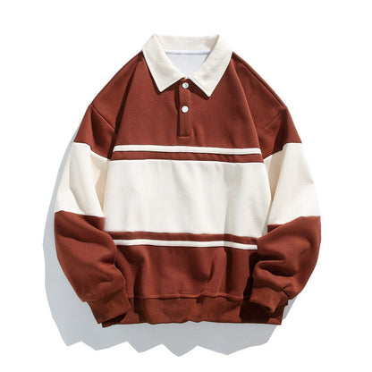 Sawyer Cotton Polo Sweatshirt — Vintage Striped Campus Style 7
