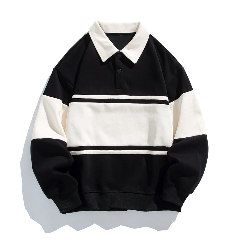 Sawyer Cotton Polo Sweatshirt — Vintage Striped Campus Style 5