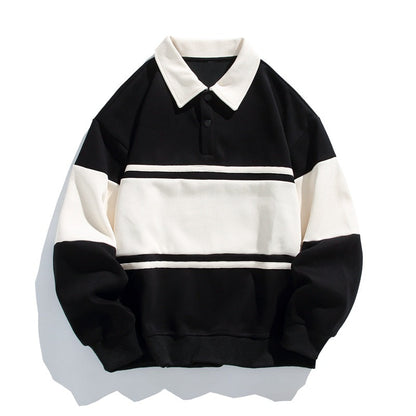 Sawyer Cotton Polo Sweatshirt — Vintage Striped Campus Style 5