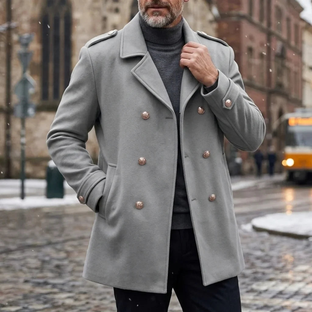 Men's Double Breasted Winter Coat — Windproof & Warm 1