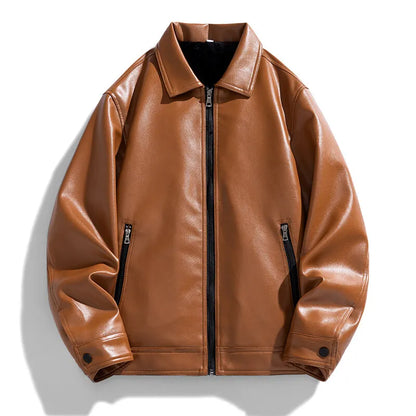 Bronco Vegan Leather Bomber Jacket — Classic Zip-Front Men's 3