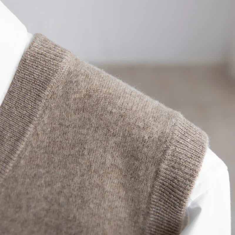 Merino Wool Sweater Vest — Extrafine V-Neck Knit for Men 5