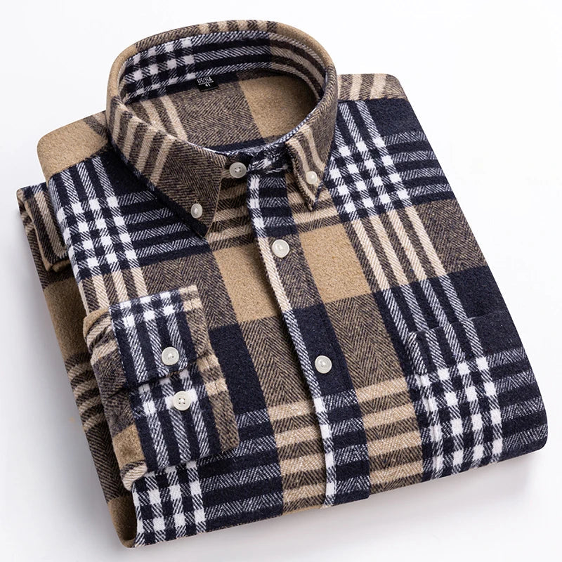 Men's Plaid Flannel Shirt — Long Sleeve Button-Down 1