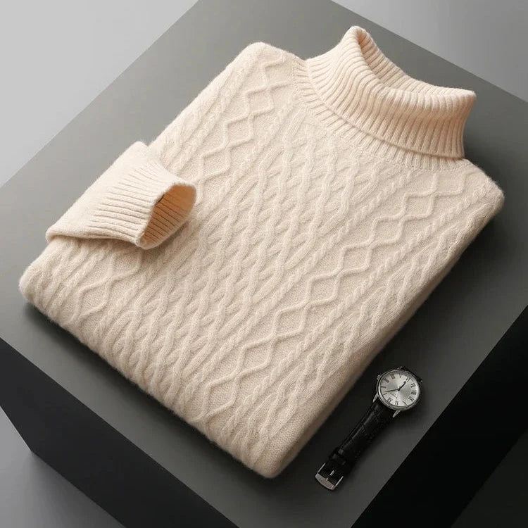 Radcliffe Merino Wool Turtleneck — Cable-Knit Sweater 11