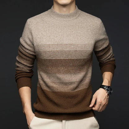 Highland Wool Sweater — 100% Wool Gradient Stripe Pullover 5