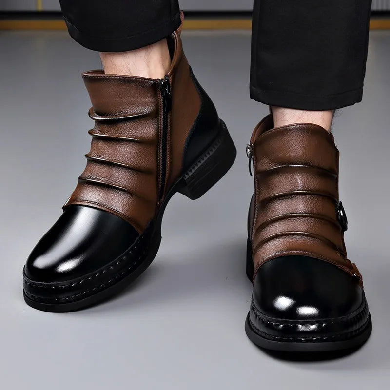 Centaur Leather Ankle Boots – Buckle Strap & Side Zip 7