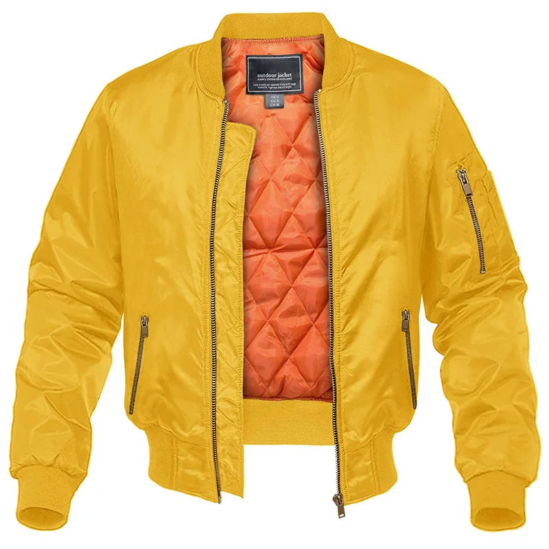 Men's Quilted Bomber Jacket — Zip & Warm Padded Lining 3