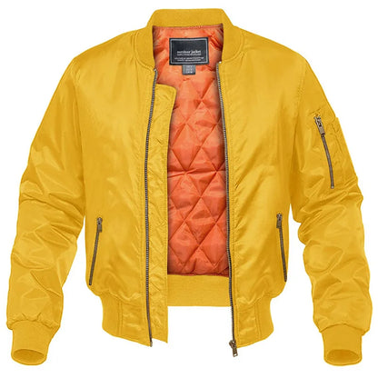 Men's Quilted Bomber Jacket — Zip & Warm Padded Lining 3