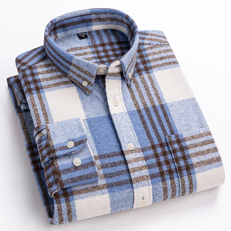 Men's Plaid Flannel Shirt — Long Sleeve Button-Down 3
