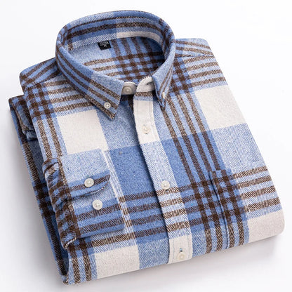 Men's Plaid Flannel Shirt — Long Sleeve Button-Down 3