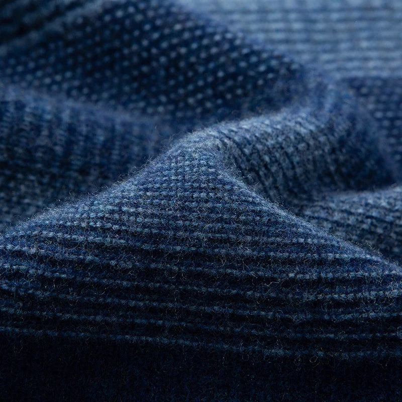 Highland Wool Sweater — 100% Wool Gradient Stripe Pullover 10