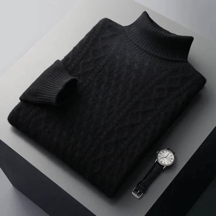 Radcliffe Merino Wool Turtleneck — Cable-Knit Sweater 14