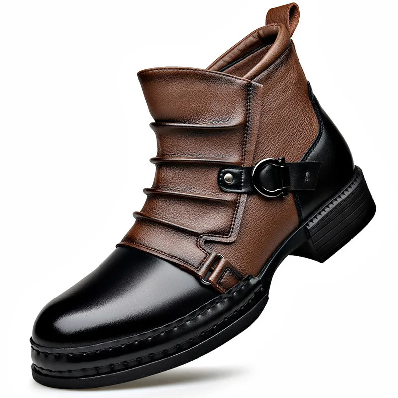 Centaur Leather Ankle Boots – Buckle Strap & Side Zip 13