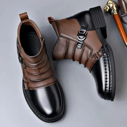 Centaur Leather Ankle Boots – Buckle Strap & Side Zip 3