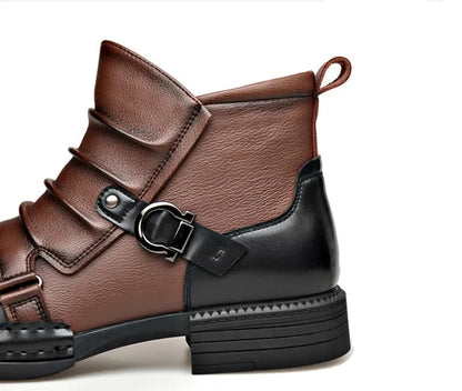 Centaur Leather Ankle Boots – Buckle Strap & Side Zip 14