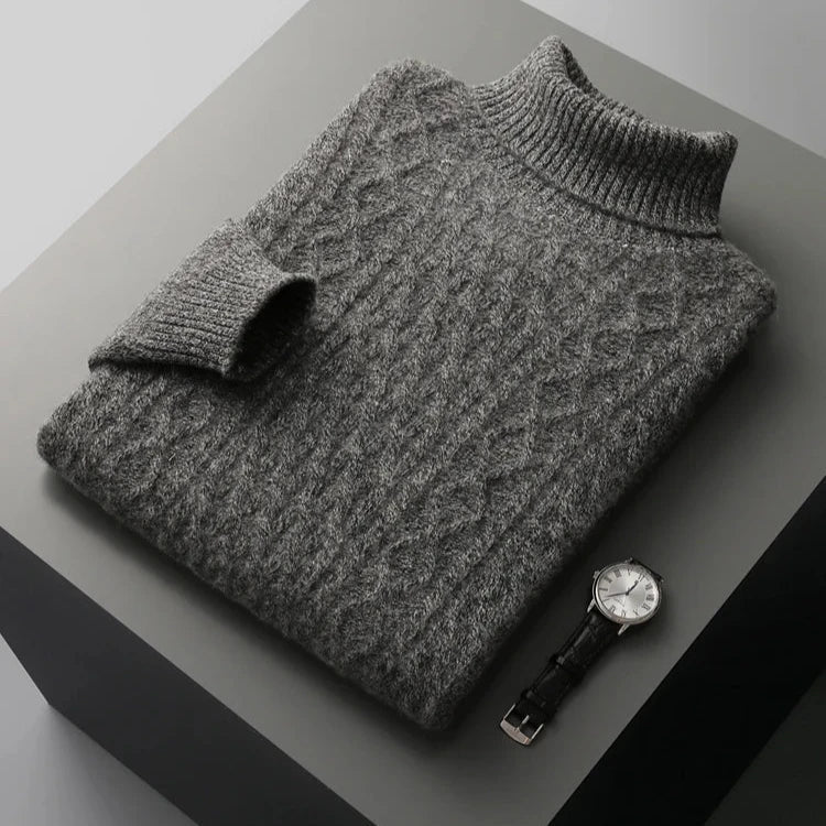 Radcliffe Merino Wool Turtleneck — Cable-Knit Sweater 12