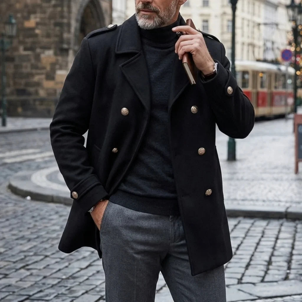 Men's Double Breasted Winter Coat — Windproof & Warm 5
