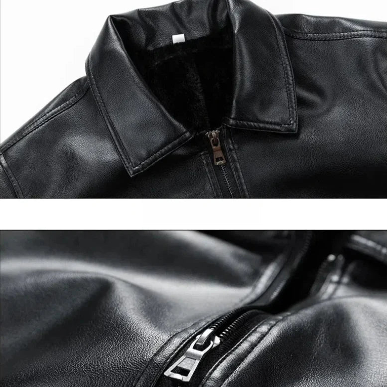 Bronco Vegan Leather Bomber Jacket — Classic Zip-Front Men's 5