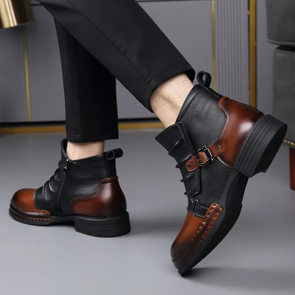 Centaur Leather Ankle Boots – Buckle Strap & Side Zip 12
