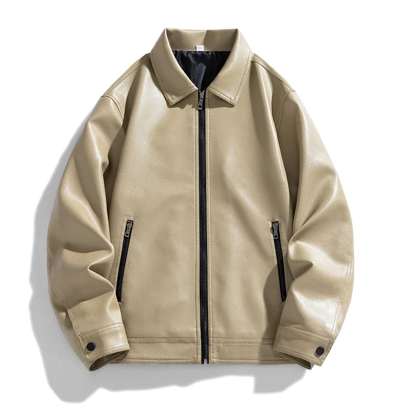 Bronco Vegan Leather Bomber Jacket — Classic Zip-Front Men's 1