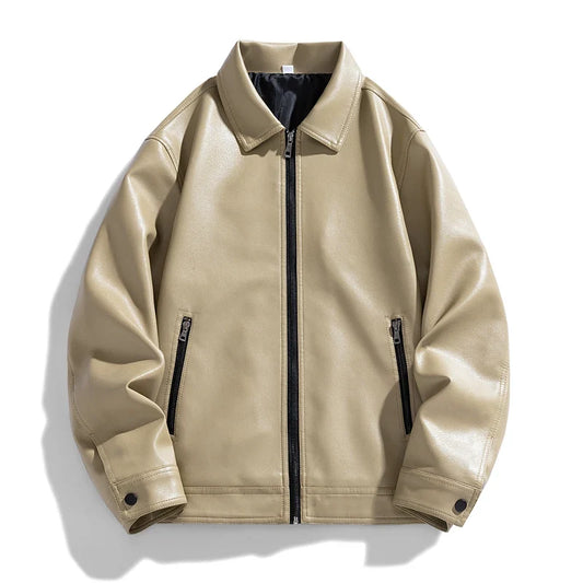 Bronco Vegan Leather Bomber Jacket — Classic Zip-Front Men's 1