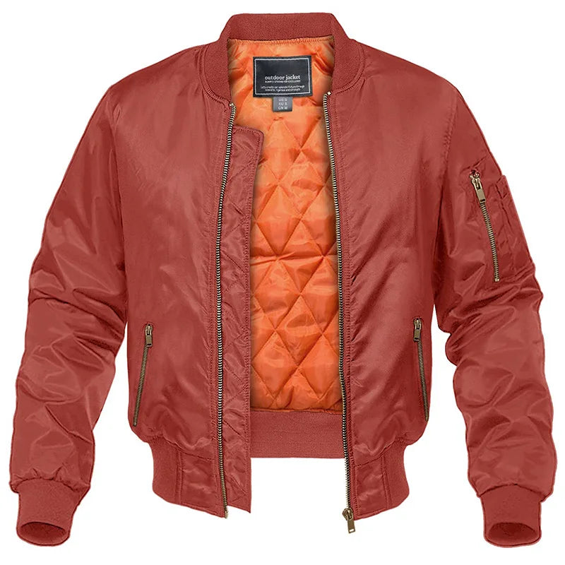 Men's Quilted Bomber Jacket — Zip & Warm Padded Lining 5