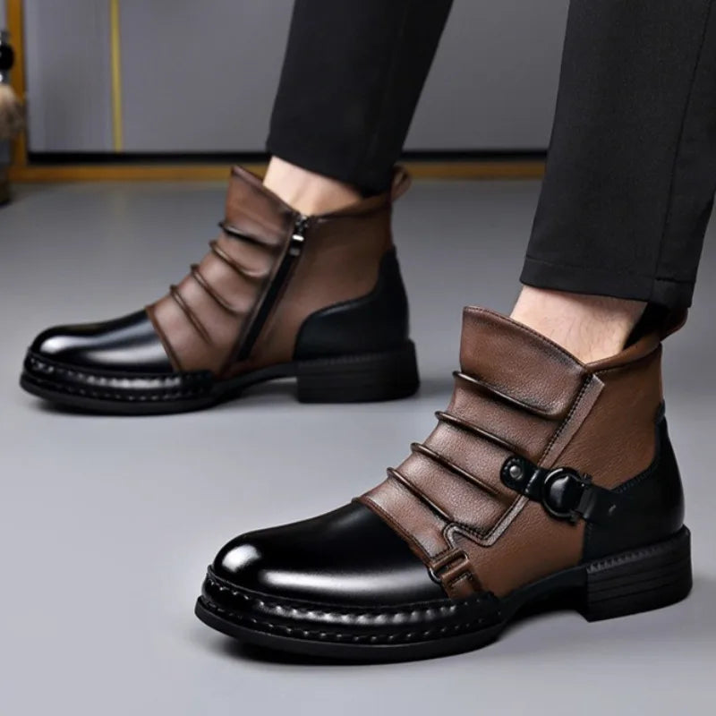 Centaur Leather Ankle Boots – Buckle Strap & Side Zip 9