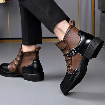 Centaur Leather Ankle Boots – Buckle Strap & Side Zip 10