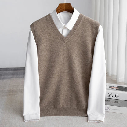Merino Wool Sweater Vest — Extrafine V-Neck Knit for Men 3
